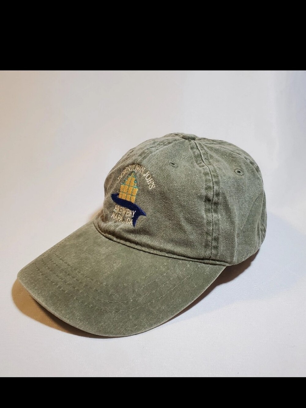 Vintage Downtown Joes Brewery Hat Napa CA Dad Cap OTTO Washed Green Beer